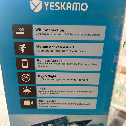 Yeskamo security system with 16-inch screen, 4 waterproof cameras and 2TB hard drive