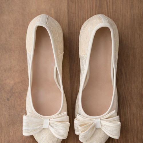 Peep-Toe Pumps Cream Lace Size 41 Heel 10 cm New