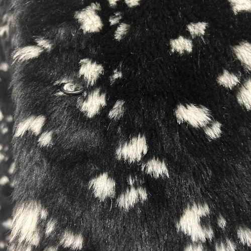 Women's coat used, black with white spots faux fur by Alex