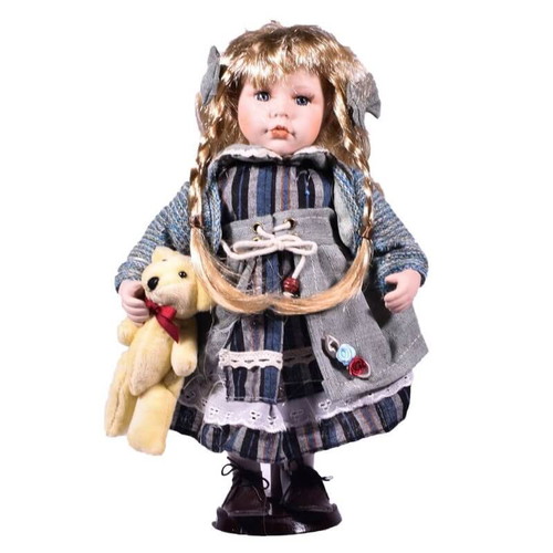 Porcelain decorative doll 30.5 cm vintage new