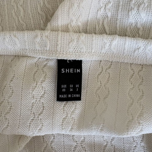 Shein white knitted skirt, XS