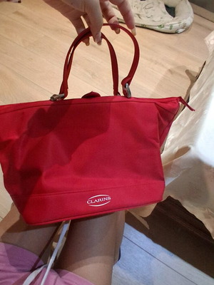 Clarins shoulder bag red like new