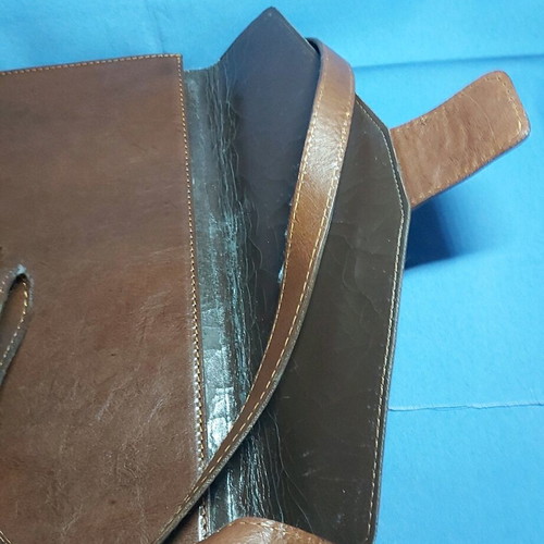 Leather envelope bag used, women's shoulder brown