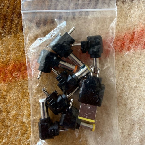 DC power adapters set like new, various sizes