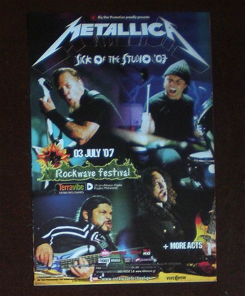  METALLICA spanio promotional flyer gia ti sinavlia tous sto Rockwave stis 3.7.2007