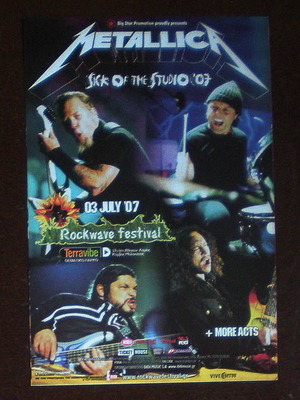 Metallica promotional flyer για τη συναυλία στο Rockwave 3.7.2007 καινούργιο