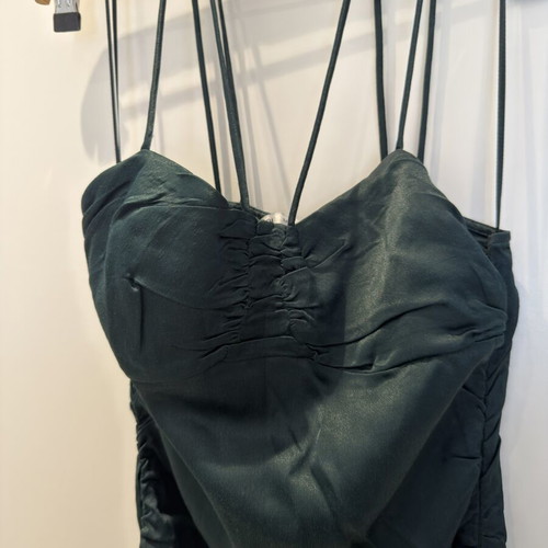 Zara satin mini dress dark green size XS-S like new