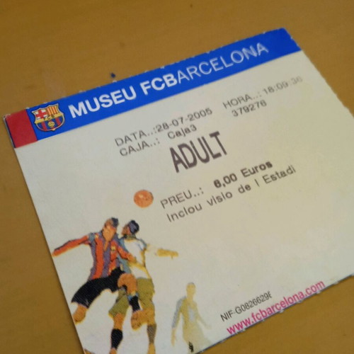 Collectible ticket FCB Barcelona Museu 28/7/2005 like new