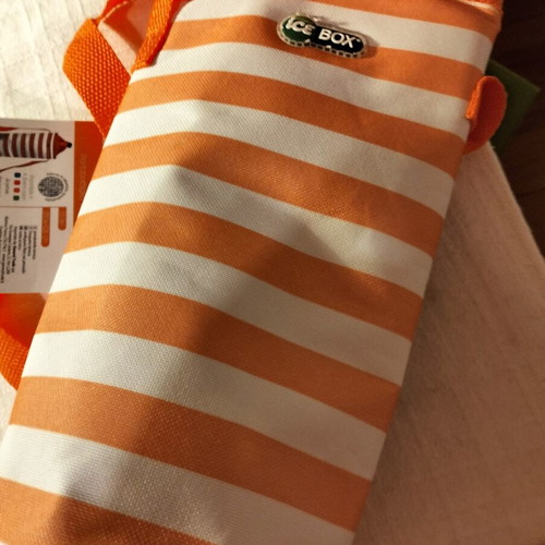 Ice Box Insulated Bottle Holder New, Orange and White