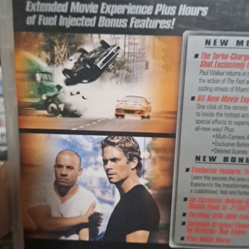 The Fast and the Furious Deluxe Edition DVD μεταχειρισμένο, δράσης και περιπέτεια
