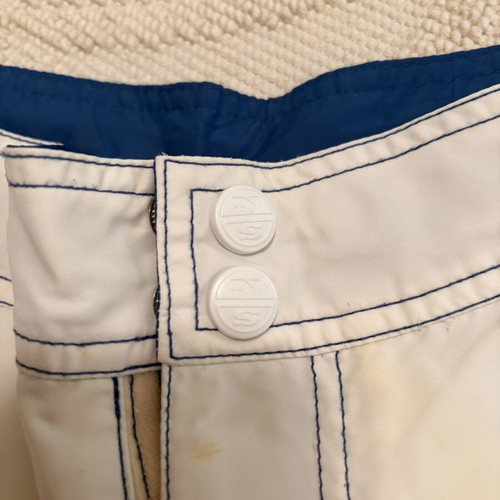 North Sails vintage men's swim shorts used, white and blue