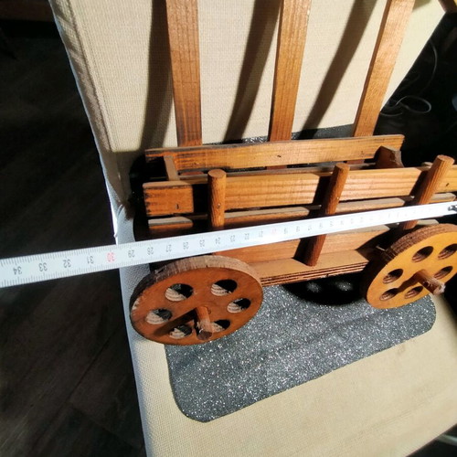 Decorative wooden object used for bottle and glass