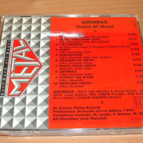 Anthrax Fistful Of Metal CD used, metal