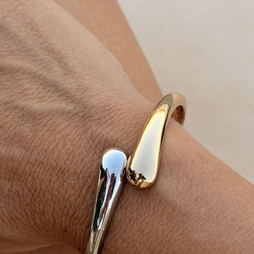 Two-tone bracelet stainless steel gold and silver, new