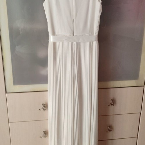 Monsoon Lace Pleated Bridesmaid Jumpsuit, ivory