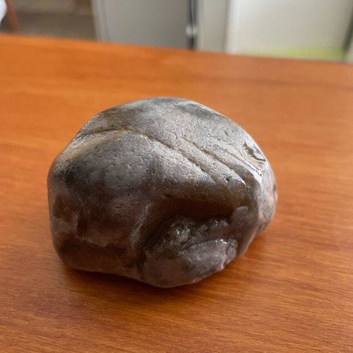 Brown flint new with smooth surface and natural texture