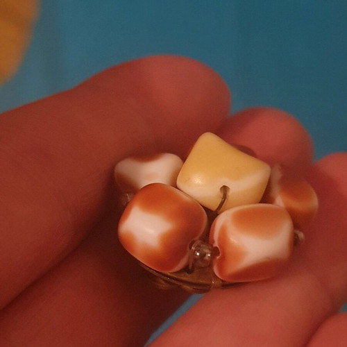 Vintage clip earrings used with natural stones, made in Austria