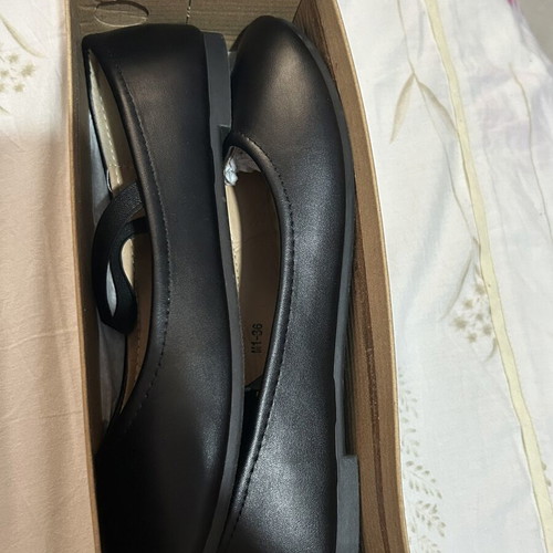 Ballerina shoes with elastic band, size 41, black