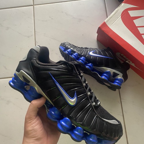Nike Shox TL Racer sneakers, black and blue, size 42.5
