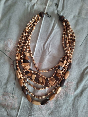 Wooden necklace, handmade, new
