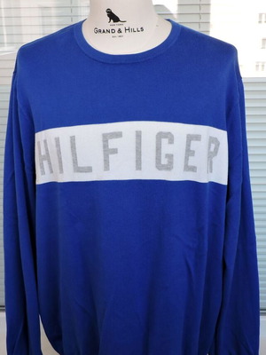Tommy Hilfiger Mens Blue Cotton Long Sleeve Jumper Size XXL like new