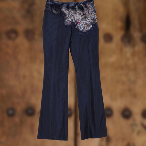 Y2K silk trousers Renato Nucci new with embroidery