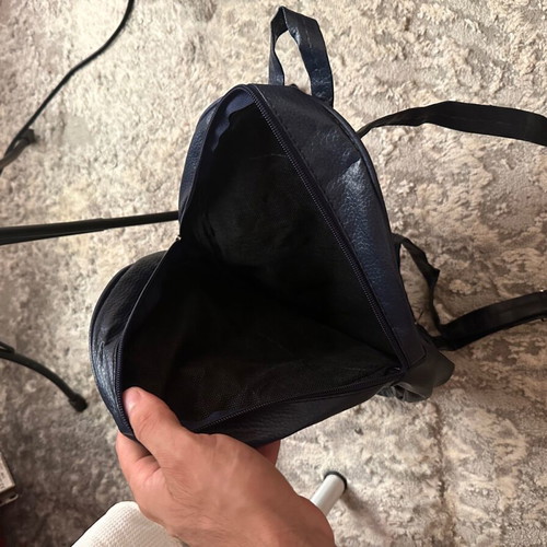 Mini backpack black leatherette with metal studs like new