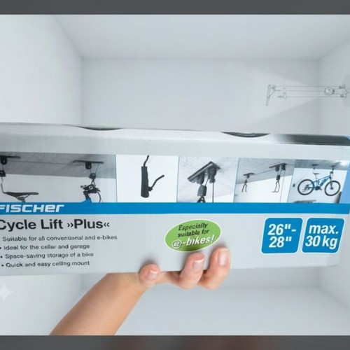 Fischer Lift Plus ceiling bike hoist, suitable for e-bikes