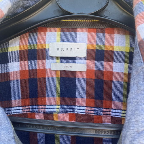 Esprit men plaid shirt slim fit, like new, multicolor, XL-XXL