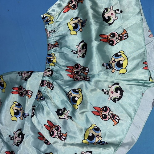 Power Puff Girls turquoise satin pajama set, Comfort, size S
