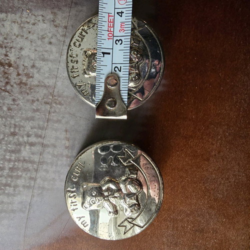 Vintage metal My first curl decorative cases set of 2 like new