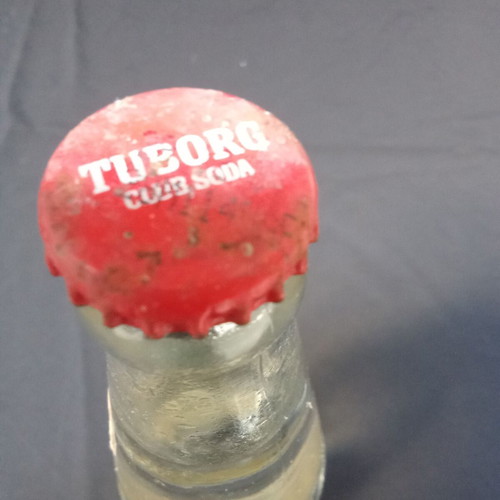 Glass bottle Tuborg soda vintage used, sealed 1990s collectible