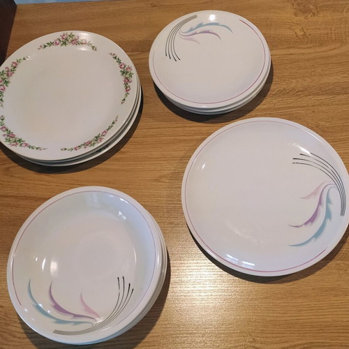 Dinner plates set used, pack of 12, assorted sizes