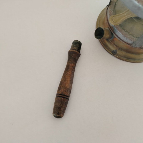 Pitsos Freres brass gas stove used with wooden handle