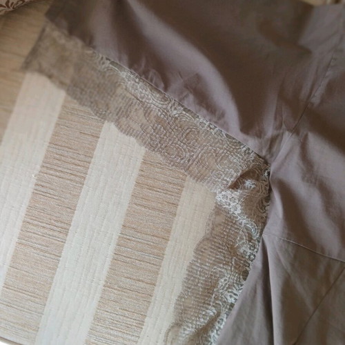 Roberta Biagi blouse used with lace sleeves and zipper, beige, size S