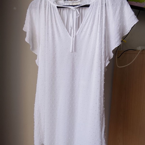 H&M Mama White Summer Short-Sleeve Top like new, size L