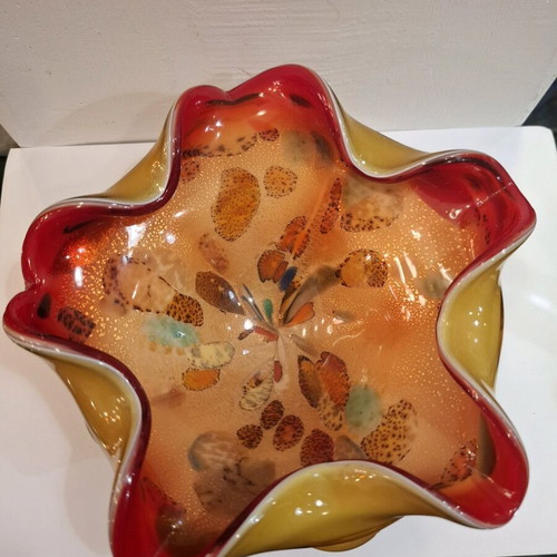 Vintage χειροποίητο μπολ Murano Art Glass Tutti Frutti μεταχειρισμένο
