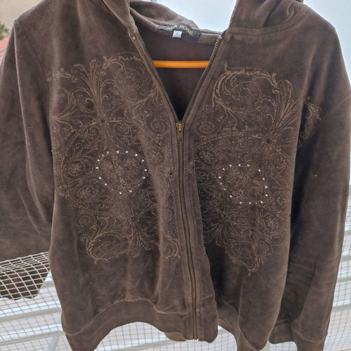 Velvet women's tracksuit used brown, size 4 with embroidery