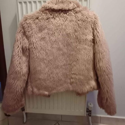 Synthetic fur jacket used, pink, size S