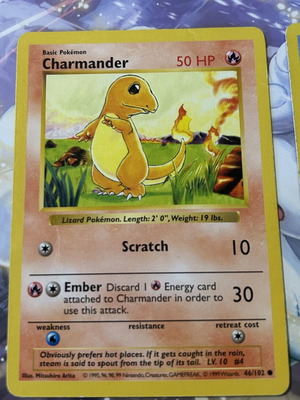 Charmander Base Set Shadowless Pokemon card
