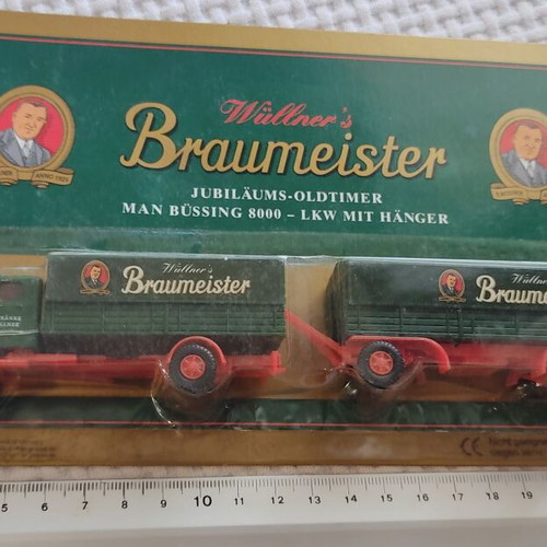 Wullner Braumeister Truck Trailer H0 Scale like new