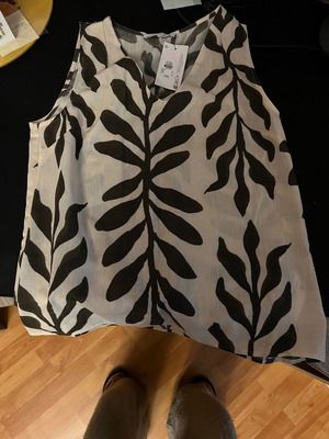 Primark λινό γυναικείο τοπ νέο με ετικέτες, μαύρο και άσπρο