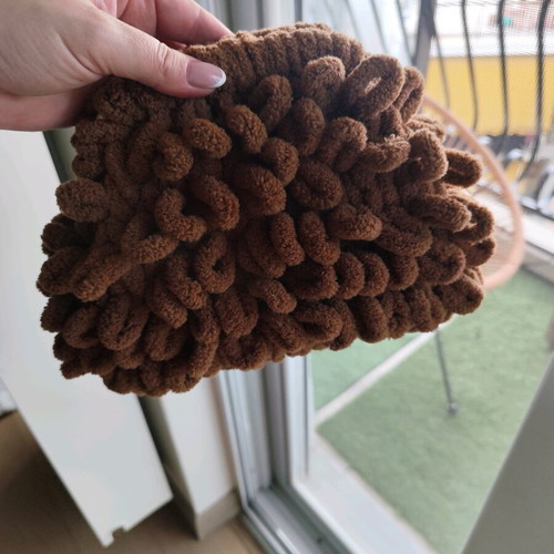 Knitted handmade brown bag like new, handheld