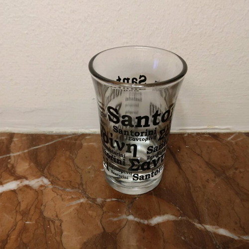 Santorini souvenir shot glass 7cm like new