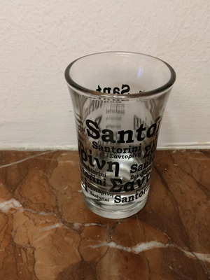 Santorini souvenir shot glass 7cm like new