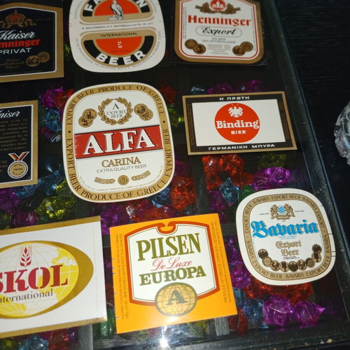 Vintage Beer Label Collection, 18 Pieces, Mint Condition