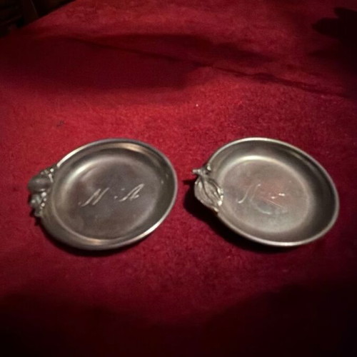 Vintage Silver Plated Small Plates pair 7 cm like new