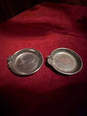 Vintage Silver Plated Small Plates pair 7 cm like new