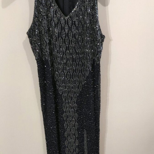 Handmade beaded evening dress women's size L new