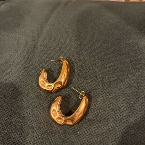 Steel hoop earrings new with impressive shape